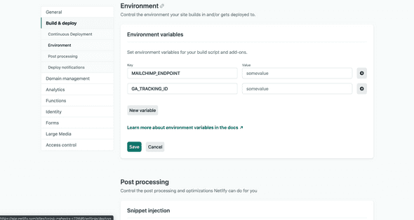 netlify environment variables